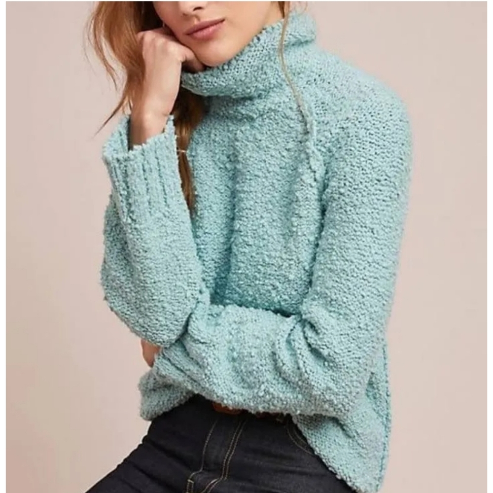 MOTH by Anthropologie Juliette Turtleneck Sweater in Mint XS